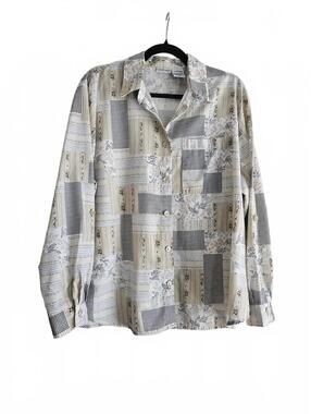 Cabin Creek Women's Patchwork Pattern Button-Up Shirt Size  1X